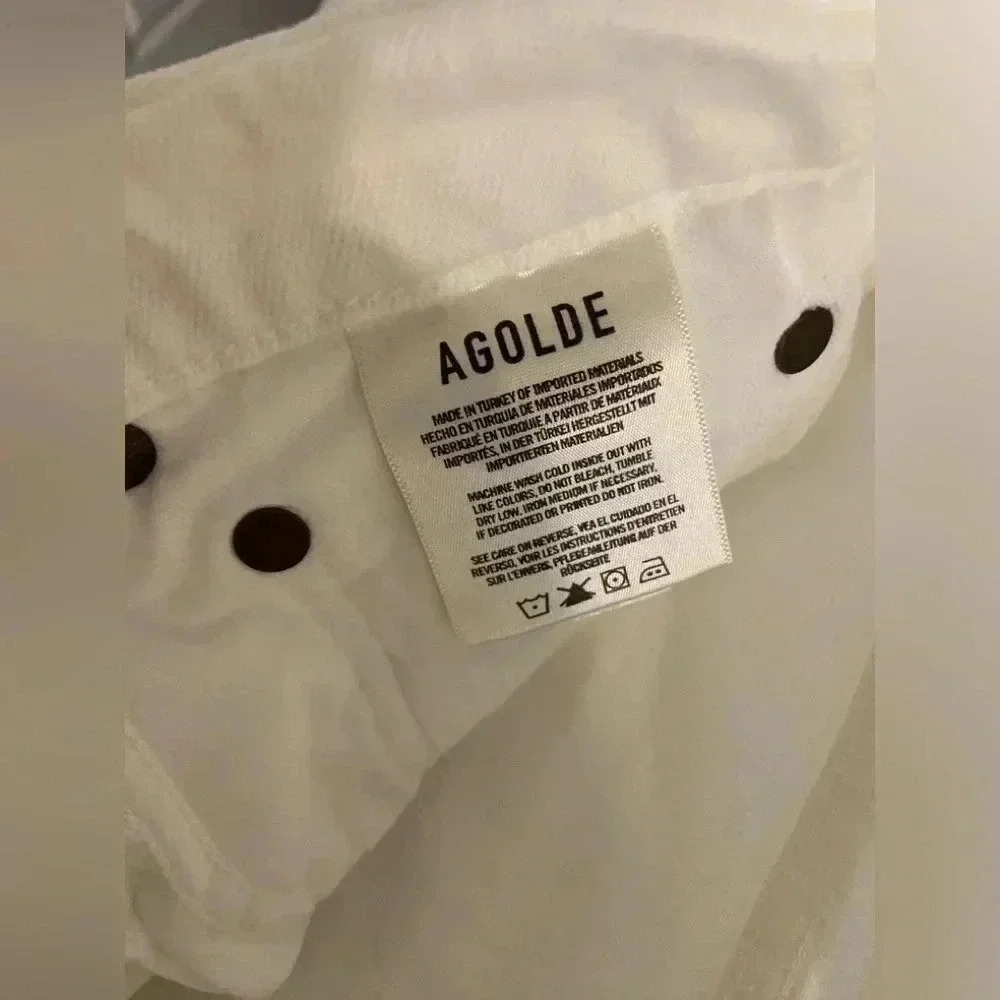 AGOLDE RILEY Crop High Rise Straight Size 30 white color - Picture 6 of 8